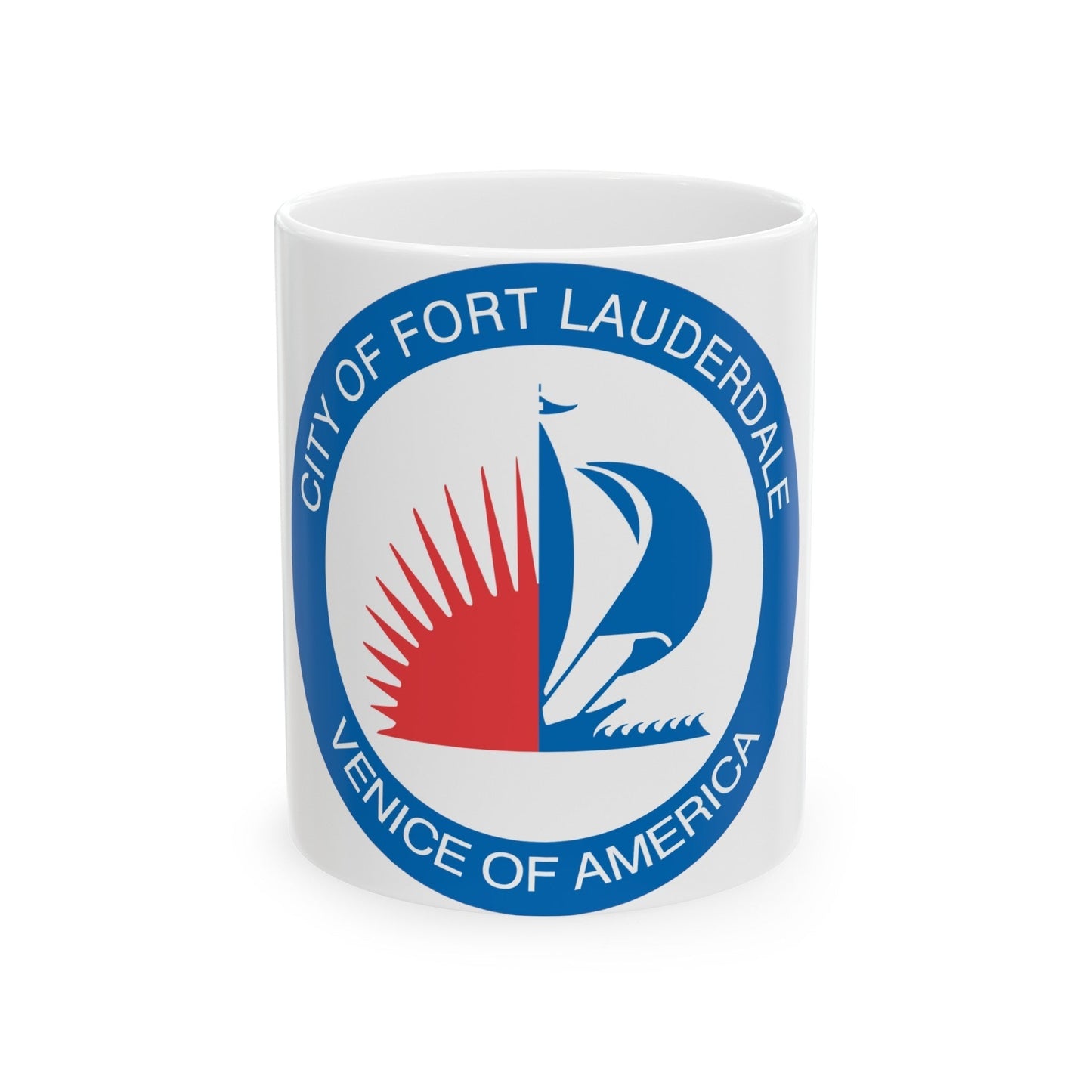 Seal of Fort Lauderdale Florida - White Coffee Mug-11oz-The Sticker Space