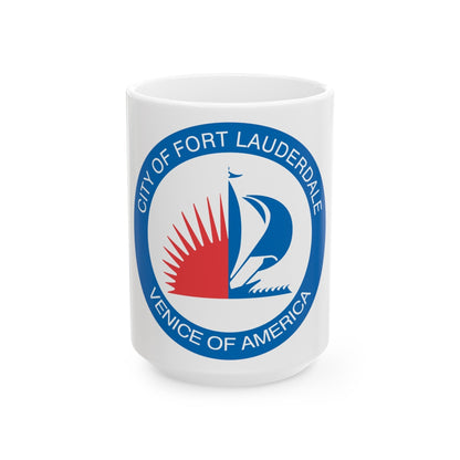 Seal of Fort Lauderdale Florida - White Coffee Mug-15oz-The Sticker Space