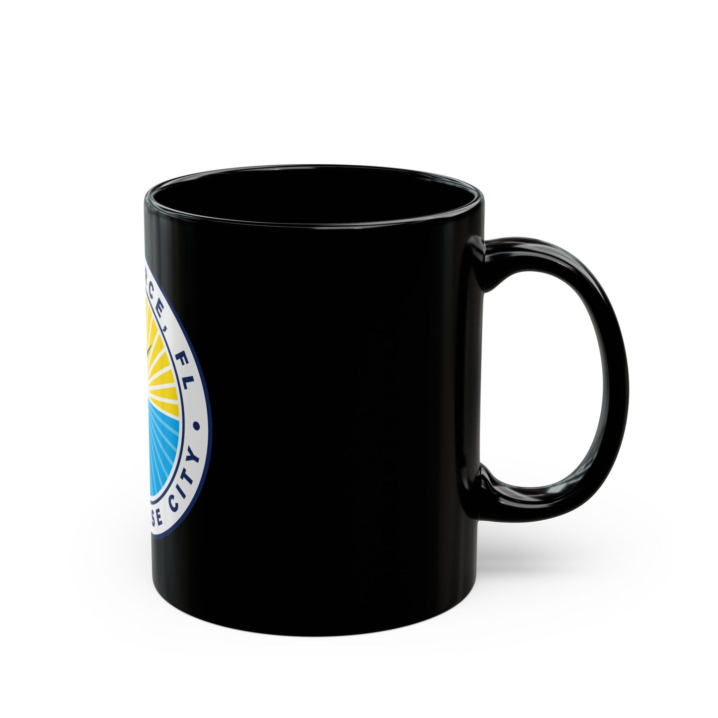 Seal of Fort Pierce Florida - Black Coffee Mug-The Sticker Space