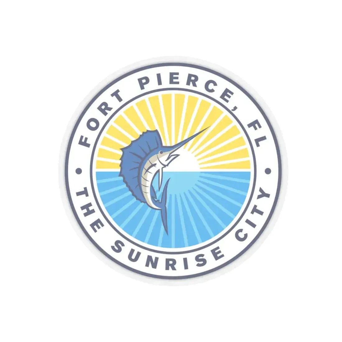 Seal of Fort Pierce Florida - STICKER Vinyl Kiss-Cut Decal 6 Inch Transparent - The Sticker Space