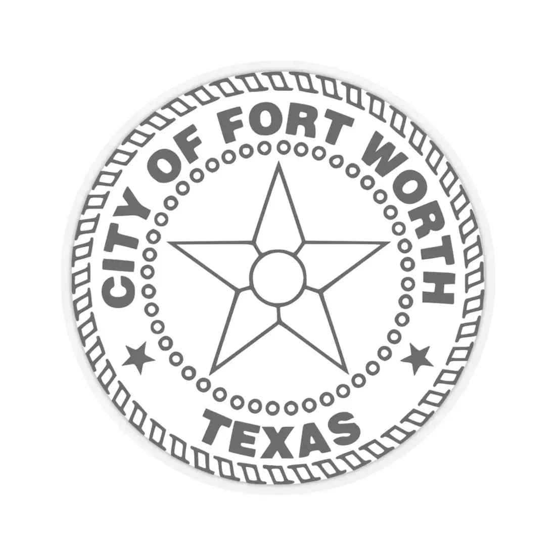 Seal of Fort Worth Texas (United States) STICKER Vinyl Kiss-Cut Decal 6 Inch Transparent - The Sticker Space