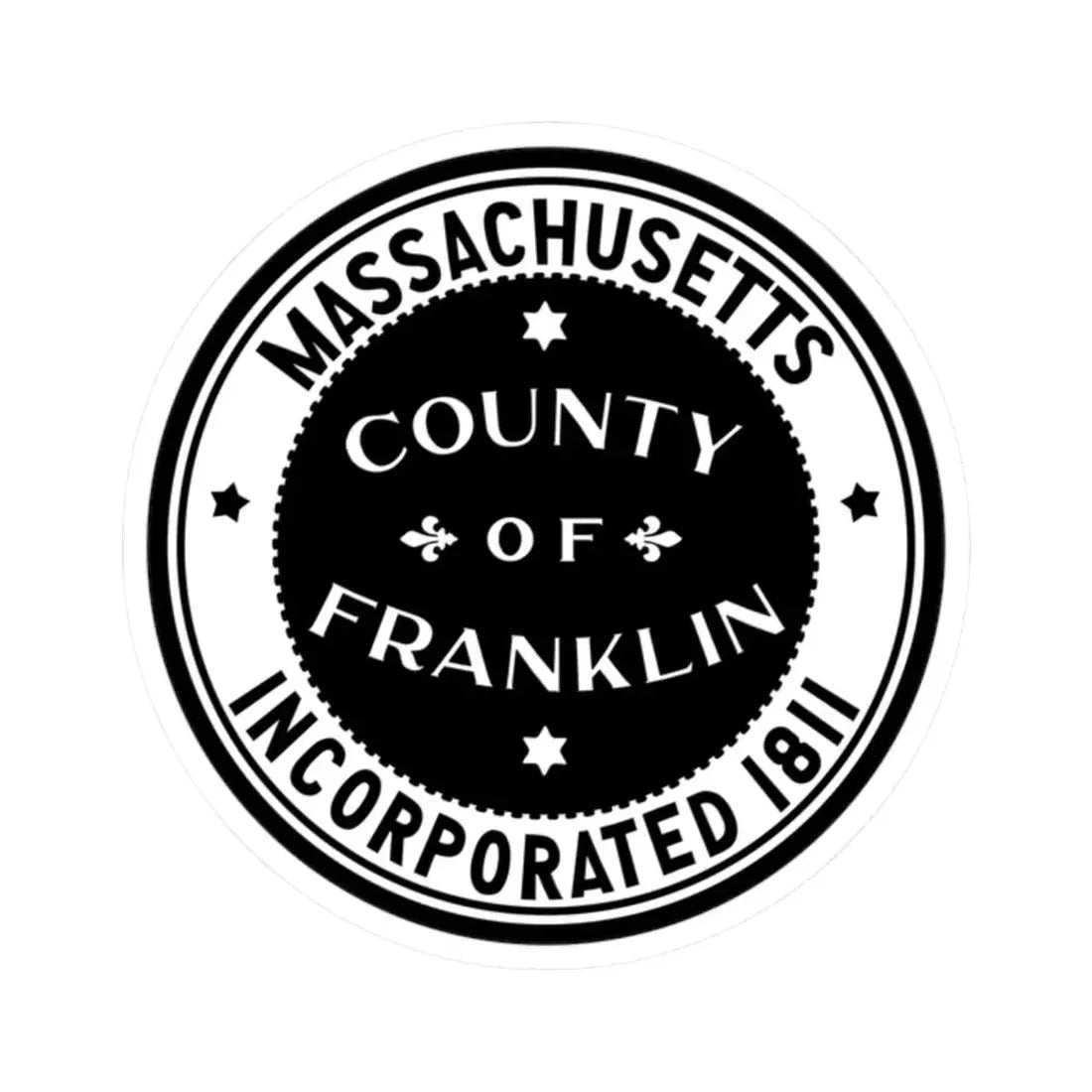 Seal of Franklin County Massachusetts (United States) STICKER Vinyl Kiss-Cut Decal 2 Inch White - The Sticker Space