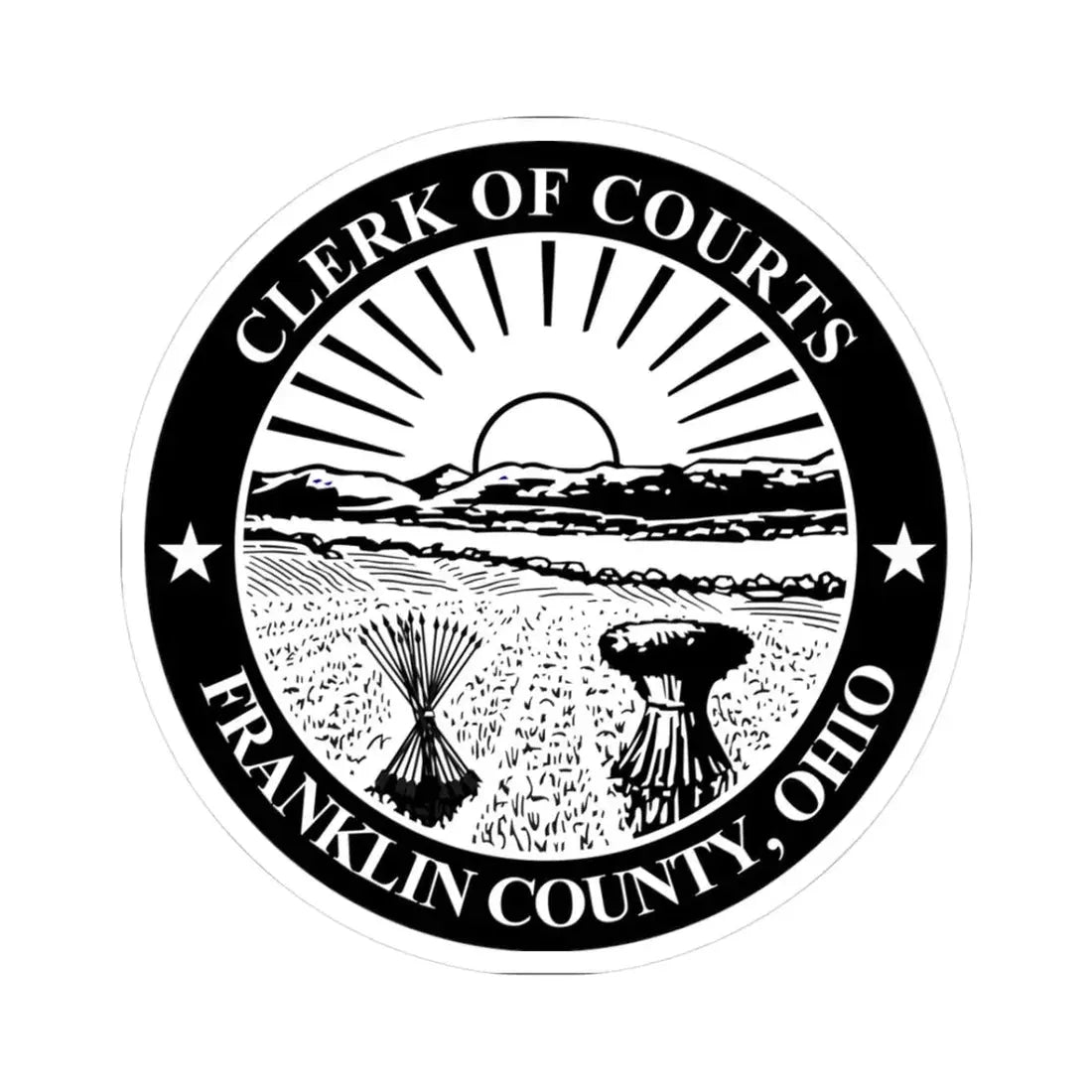 Seal of Franklin County Ohio Clerk of Courts (United States) STICKER Vinyl Kiss-Cut Decal 3 Inch White - The Sticker Space