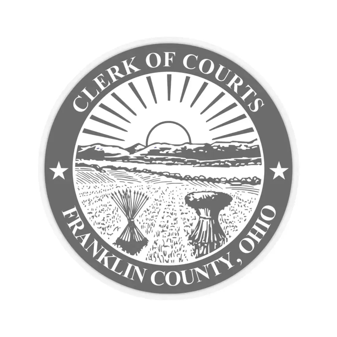 Seal of Franklin County Ohio Clerk of Courts (United States) STICKER Vinyl Kiss-Cut Decal 6 Inch Transparent - The Sticker Space