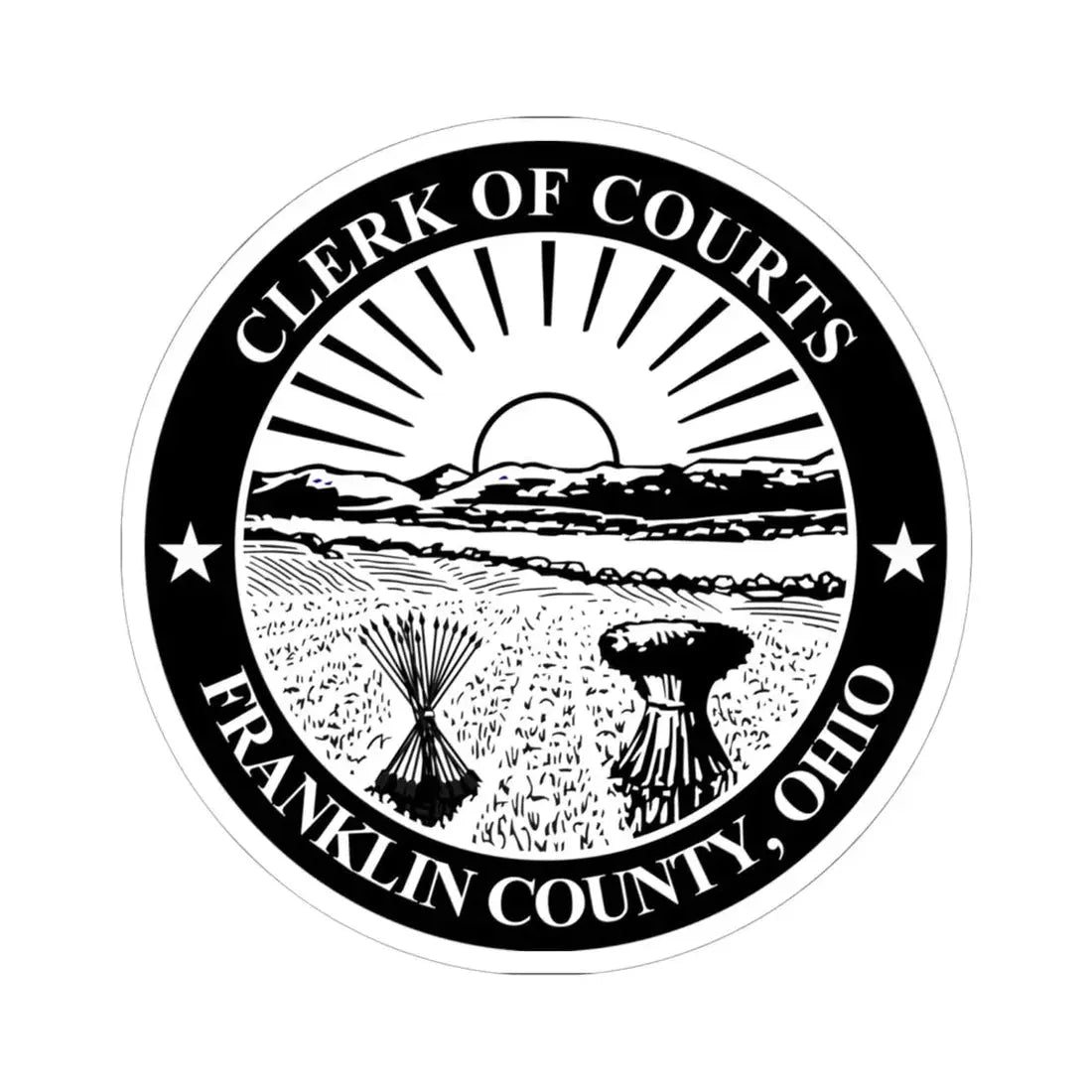 Seal of Franklin County Ohio Clerk of Courts (United States) STICKER Vinyl Kiss-Cut Decal 6 Inch White - The Sticker Space