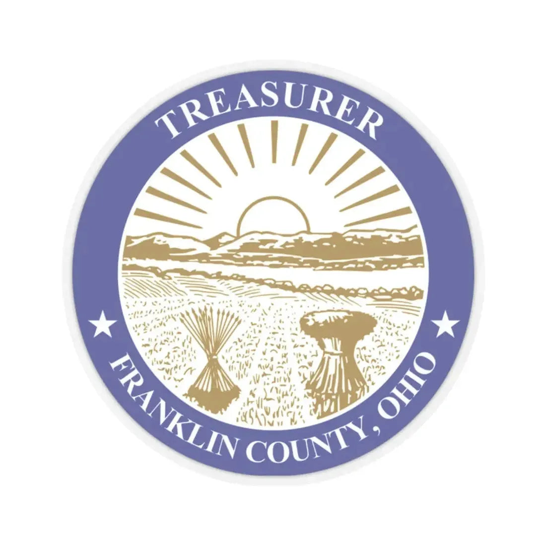 Seal of Franklin County Ohio Treasurer (United States) STICKER Vinyl Kiss-Cut Decal 2 Inch Transparent - The Sticker Space