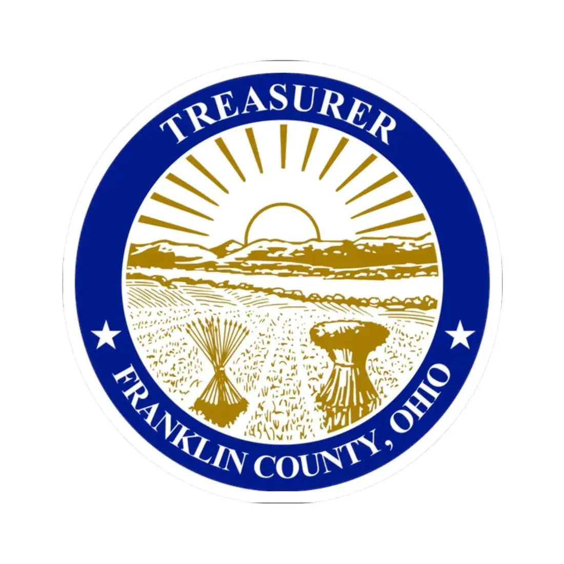 Seal of Franklin County Ohio Treasurer (United States) STICKER Vinyl Kiss-Cut Decal 2 Inch White - The Sticker Space
