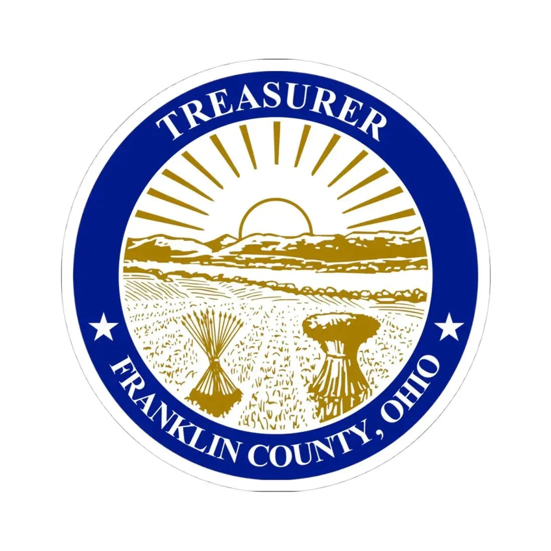 Seal of Franklin County Ohio Treasurer (United States) STICKER Vinyl Kiss-Cut Decal 4 Inch White - The Sticker Space