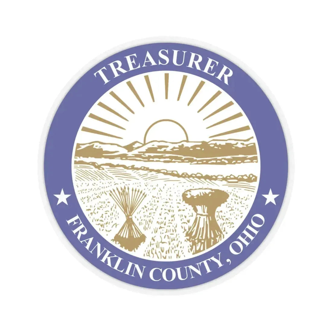 Seal of Franklin County Ohio Treasurer (United States) STICKER Vinyl Kiss-Cut Decal 6 Inch Transparent - The Sticker Space