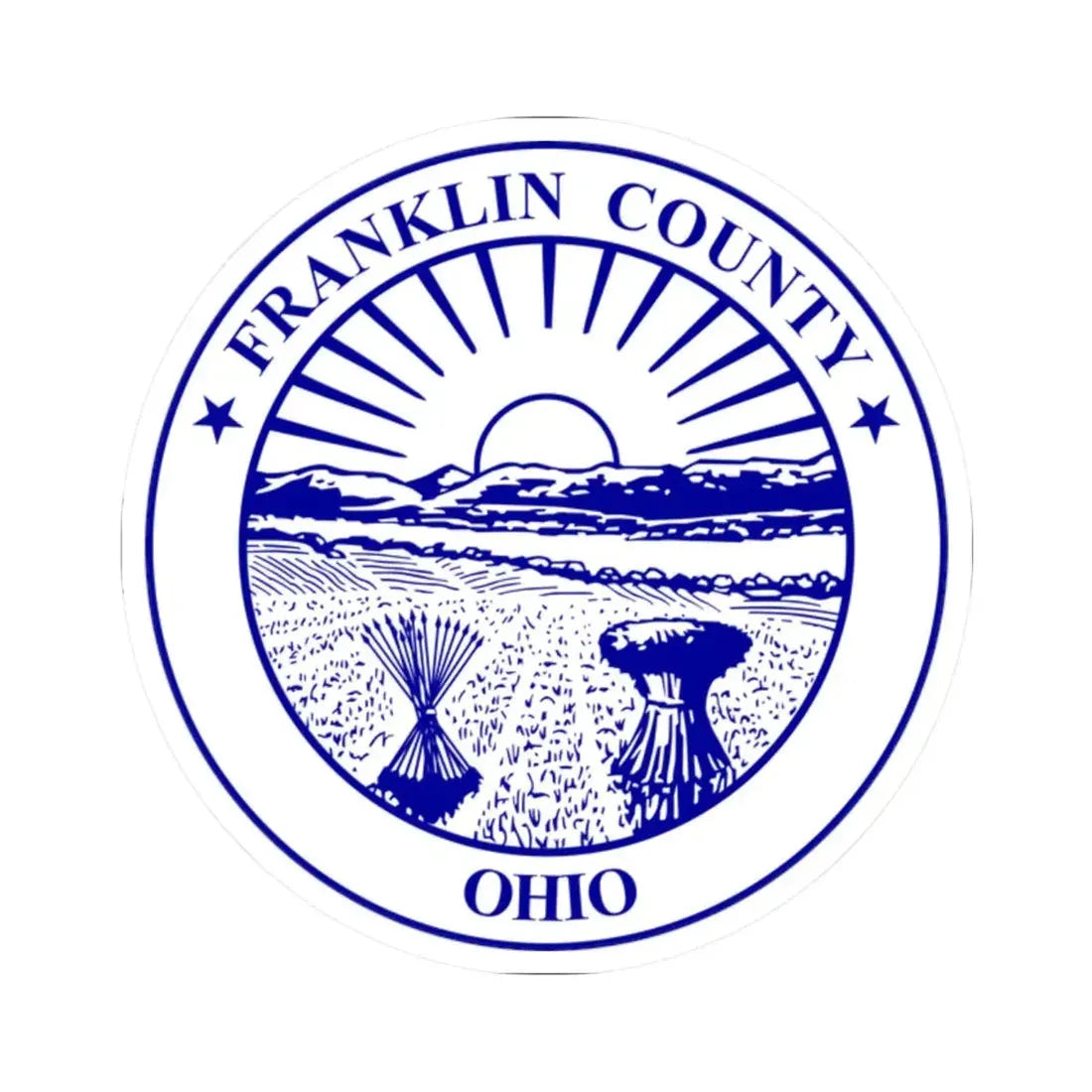 Seal of Franklin County Ohio (United States) STICKER Vinyl Kiss-Cut Decal 2 Inch White - The Sticker Space