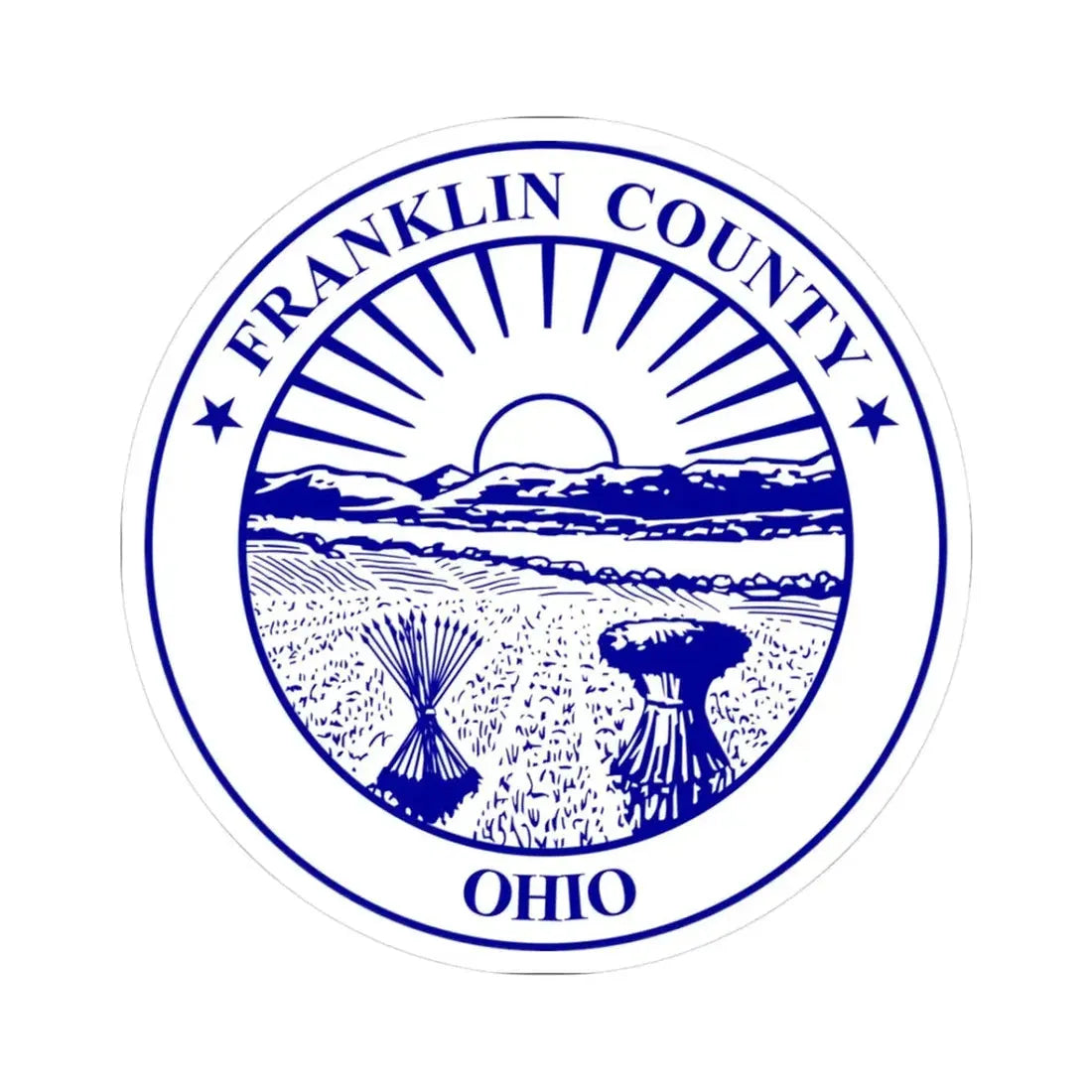 Seal of Franklin County Ohio (United States) STICKER Vinyl Kiss-Cut Decal 3 Inch White - The Sticker Space