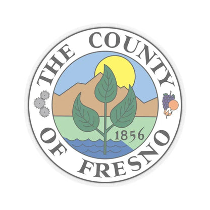 Seal of Fresno County California (United States) STICKER Vinyl Kiss-Cut Decal 6 Inch Transparent - The Sticker Space