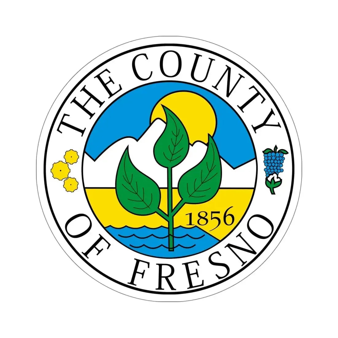 Seal of Fresno County, California USA STICKER Vinyl Die-Cut Decal 6 Inch - The Sticker Space