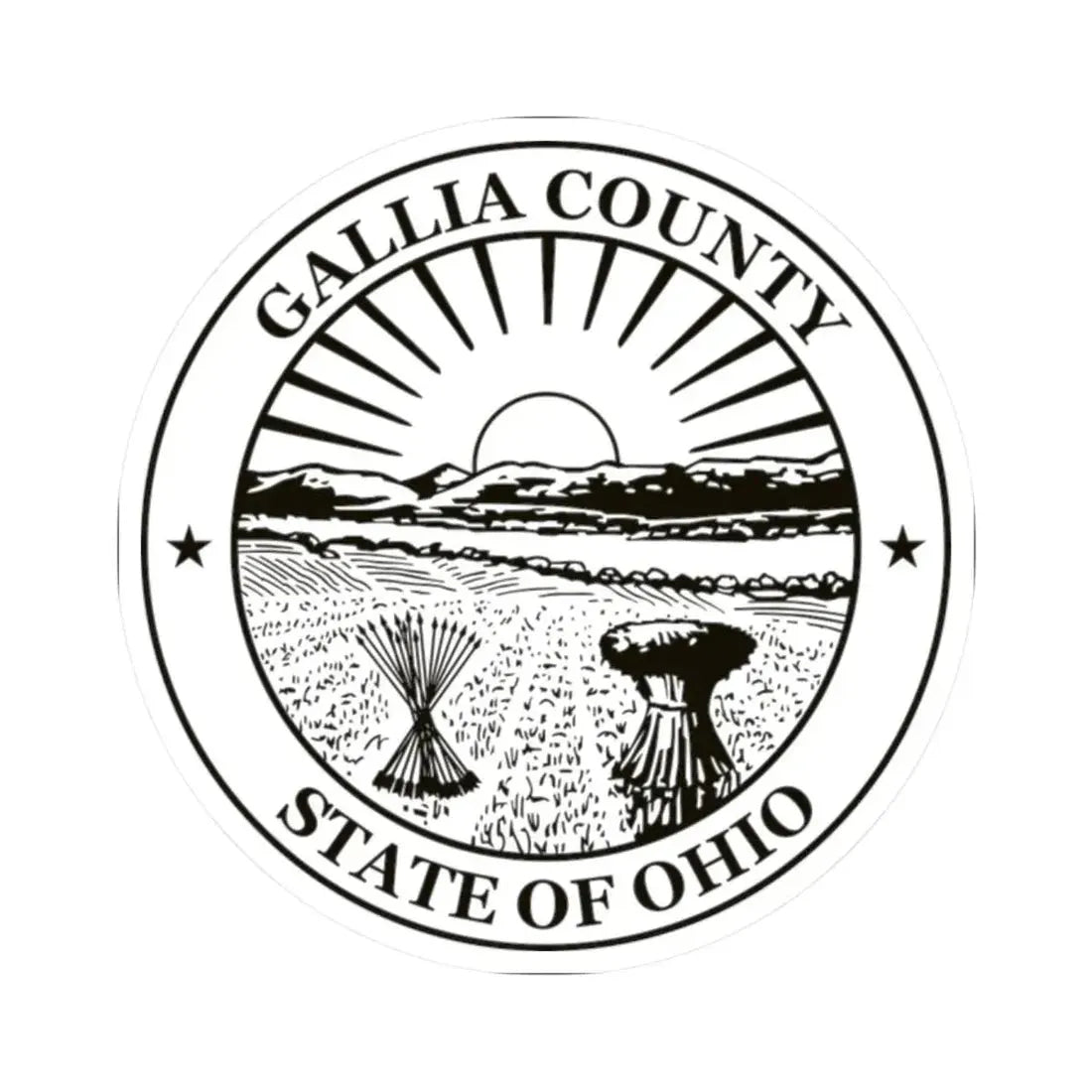 Seal of Gallia County Ohio (United States) STICKER Vinyl Kiss-Cut Decal 2 Inch White - The Sticker Space