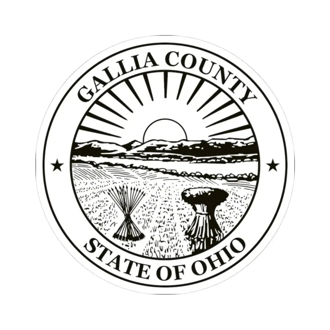 Seal of Gallia County Ohio (United States) STICKER Vinyl Kiss-Cut Decal 3 Inch White - The Sticker Space