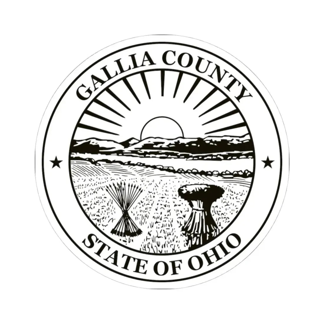 Seal of Gallia County Ohio (United States) STICKER Vinyl Kiss-Cut Decal 4 Inch White - The Sticker Space