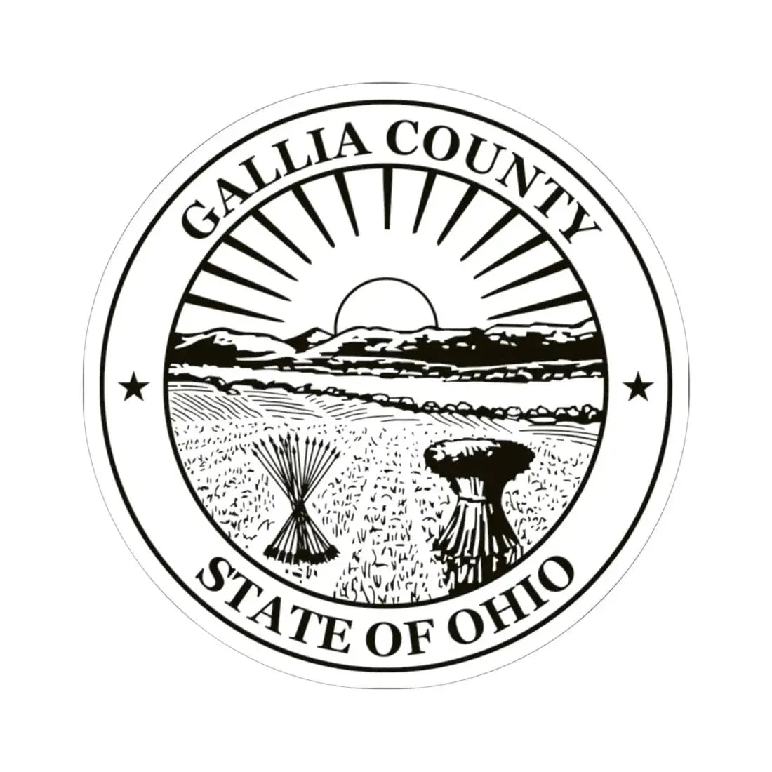 Seal of Gallia County Ohio (United States) STICKER Vinyl Kiss-Cut Decal 6 Inch White - The Sticker Space
