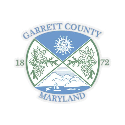 Seal of Garrett County Maryland (United States) STICKER Vinyl Kiss-Cut Decal 2 Inch Transparent - The Sticker Space