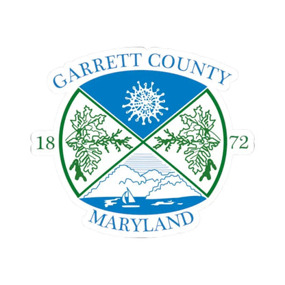 Seal of Garrett County Maryland (United States) STICKER Vinyl Kiss-Cut Decal 2 Inch White - The Sticker Space