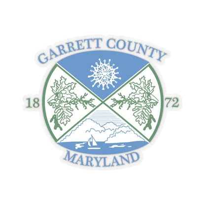 Seal of Garrett County Maryland (United States) STICKER Vinyl Kiss-Cut Decal 4 Inch Transparent - The Sticker Space