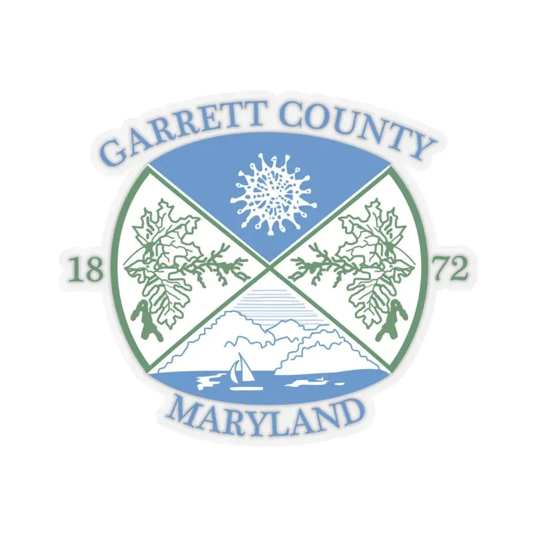 Seal of Garrett County Maryland (United States) STICKER Vinyl Kiss-Cut Decal 6 Inch Transparent - The Sticker Space