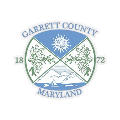 Seal of Garrett County Maryland (United States) STICKER Vinyl Kiss-Cut Decal 6 Inch Transparent - The Sticker Space