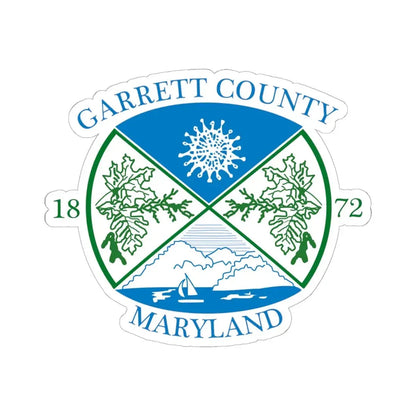 Seal of Garrett County Maryland (United States) STICKER Vinyl Kiss-Cut Decal 6 Inch White - The Sticker Space