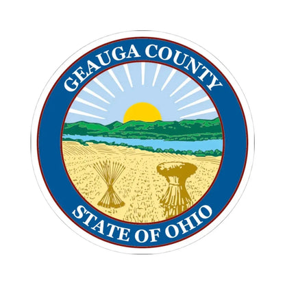 Seal of Geauga County Ohio (United States) STICKER Vinyl Kiss-Cut Decal 4 Inch White - The Sticker Space