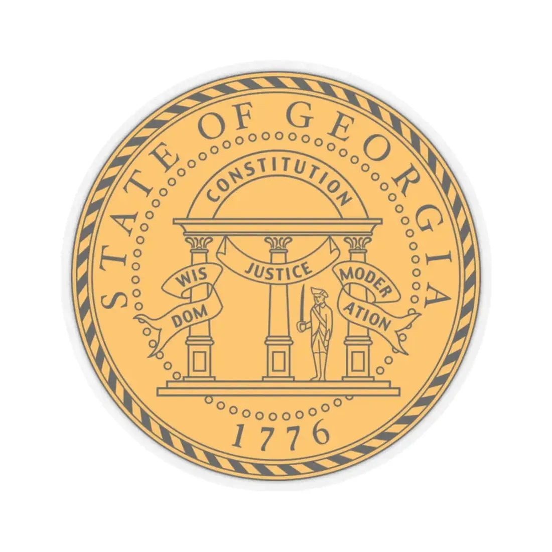 Seal of Georgia (United States) STICKER Vinyl Kiss-Cut Decal 2 Inch Transparent - The Sticker Space