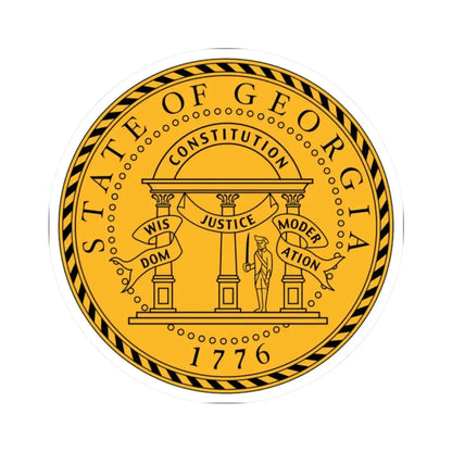 Seal of Georgia (United States) STICKER Vinyl Kiss-Cut Decal 2 Inch White - The Sticker Space