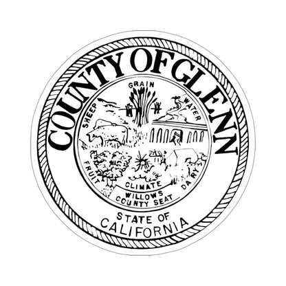 Seal of Glenn County, California USA STICKER Vinyl Die-Cut Decal 4 Inch - The Sticker Space