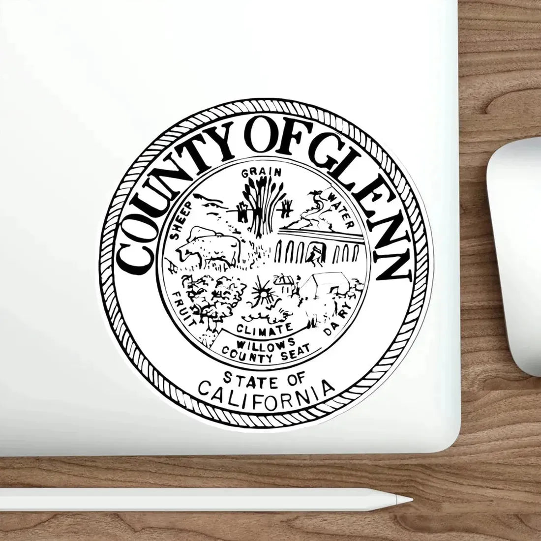 Seal of Glenn County, California USA STICKER Vinyl Die-Cut Decal - The Sticker Space