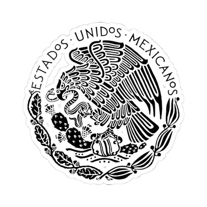 Seal of Government of Mexico 1934-1968 linear (Mexico) (Coat of Arms) STICKER Vinyl Kiss-Cut Decal 4 Inch White - The Sticker Space