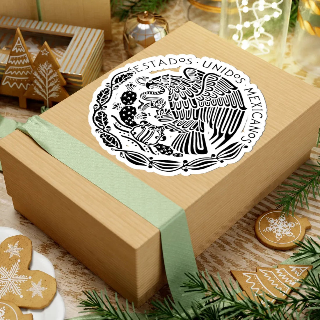 Seal of Government of Mexico 1934-1968 linear (Mexico) (Coat of Arms) STICKER Vinyl Kiss-Cut Decal - The Sticker Space