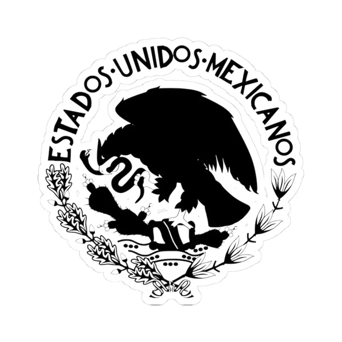 Seal of Government of Mexico 1934-1968 linear (Mexico) STICKER Vinyl Kiss-Cut Decal 3 Inch White - The Sticker Space