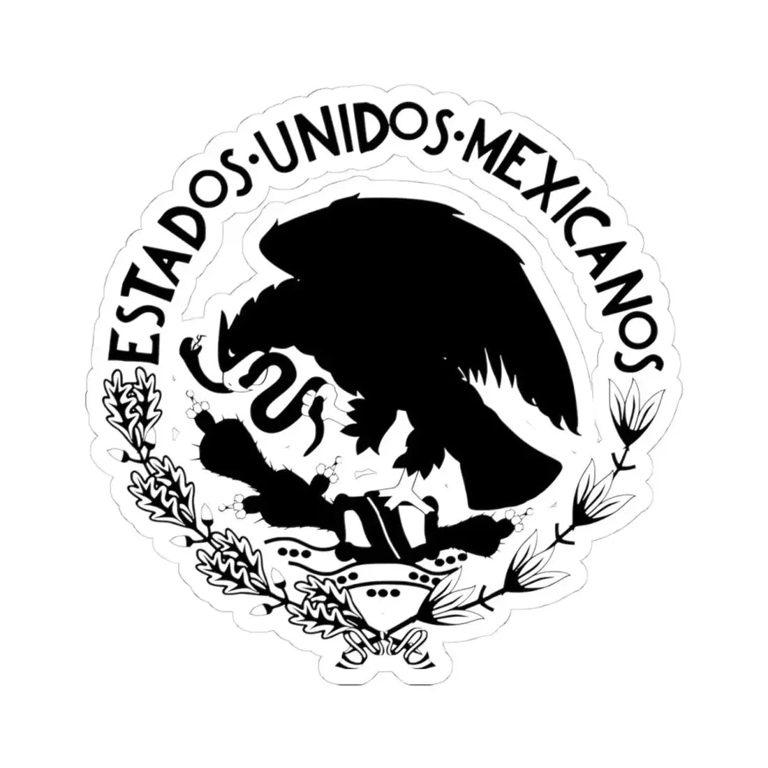 Seal of Government of Mexico 1934-1968 linear (Mexico) STICKER Vinyl Kiss-Cut Decal 4 Inch White - The Sticker Space