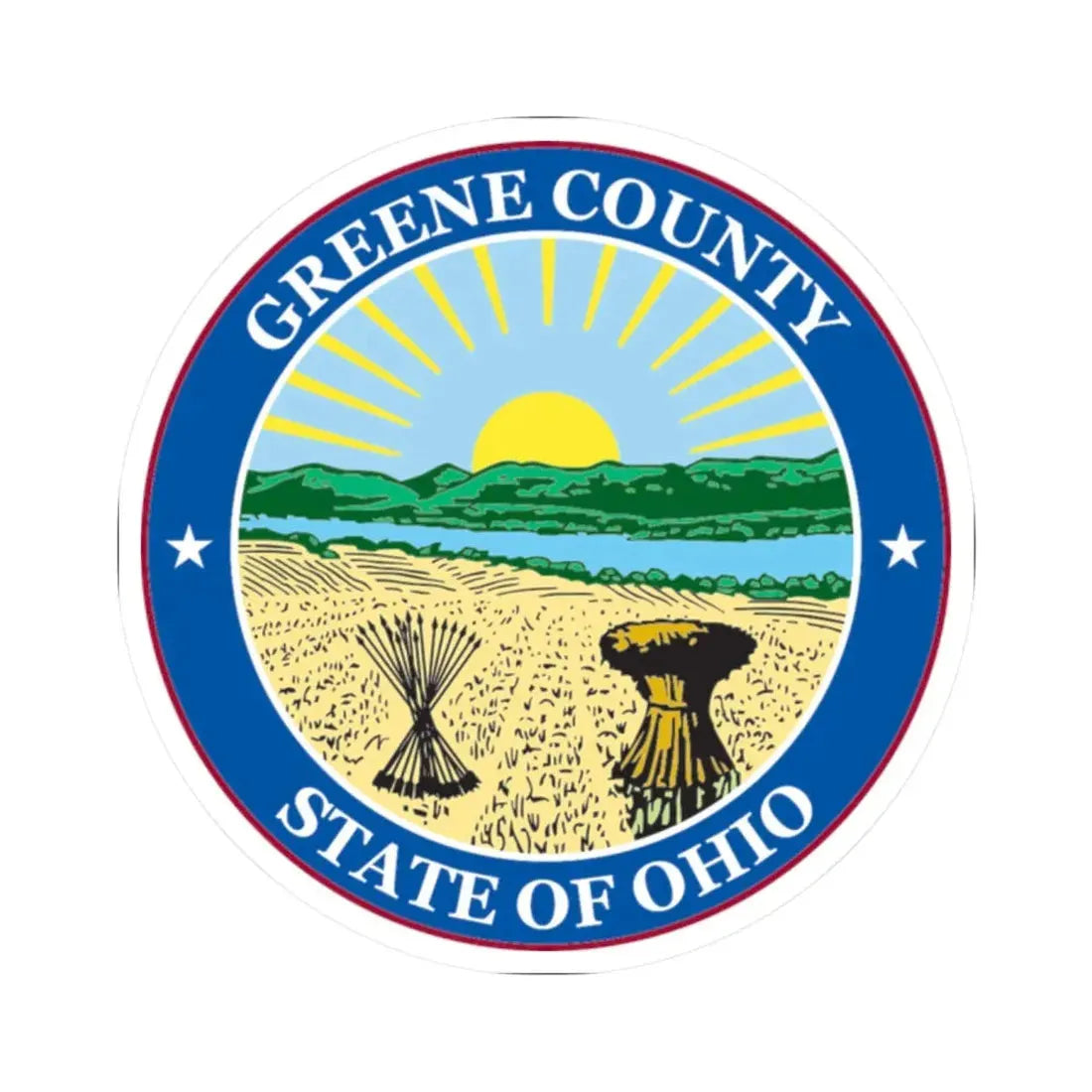 Seal of Greene County Ohio (United States) STICKER Vinyl Kiss-Cut Decal 2 Inch White - The Sticker Space