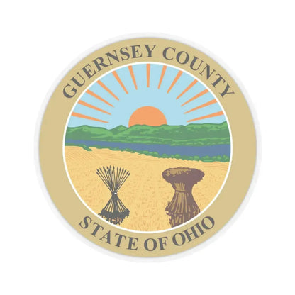 Seal of Guernsey County Ohio (United States) STICKER Vinyl Kiss-Cut Decal 3 Inch Transparent - The Sticker Space