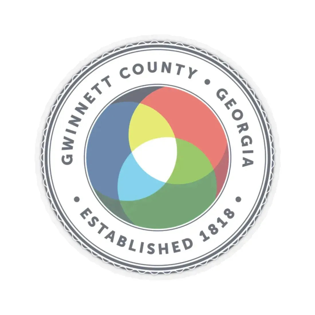 Seal of Gwinnett County Georgia (United States) (Georgia) STICKER Vinyl Kiss-Cut Decal 2 Inch Transparent - The Sticker Space