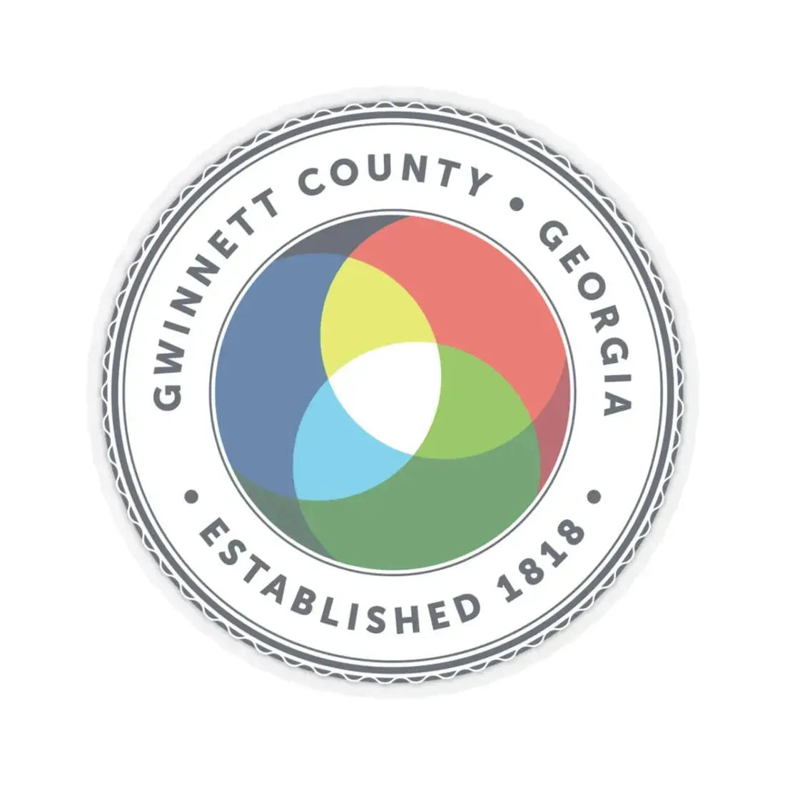 Seal of Gwinnett County Georgia (United States) (Georgia) STICKER Vinyl Kiss-Cut Decal 3 Inch Transparent - The Sticker Space