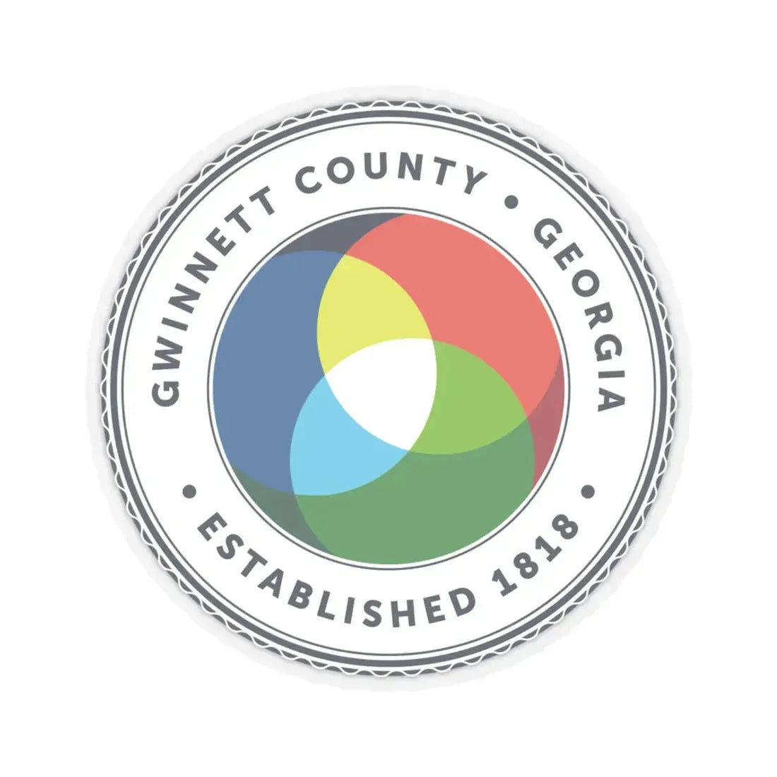 Seal of Gwinnett County Georgia (United States) (Georgia) STICKER Vinyl Kiss-Cut Decal 6 Inch Transparent - The Sticker Space