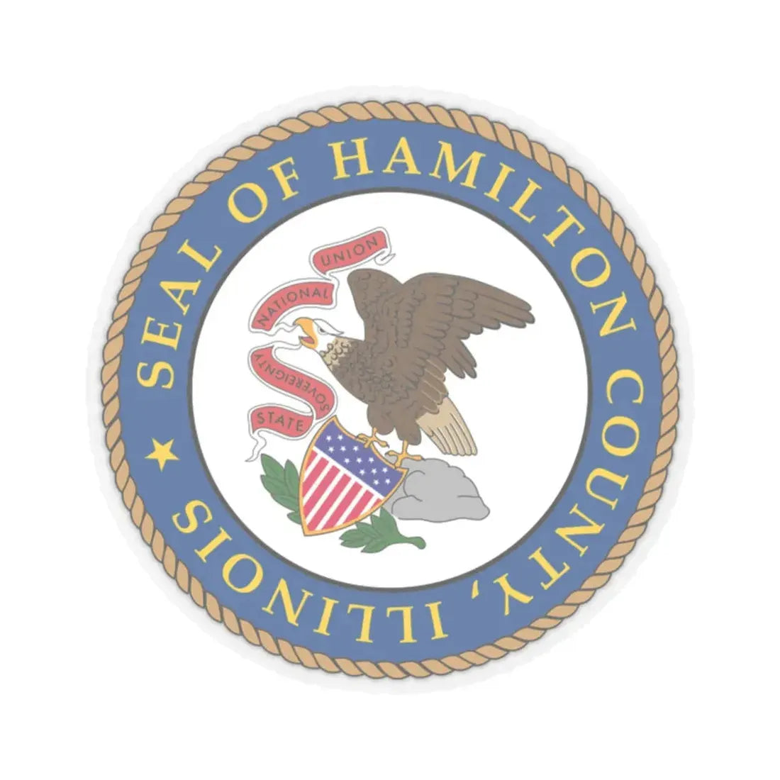 Seal of Hamilon County Illinois (United States) STICKER Vinyl Kiss-Cut Decal 2 Inch Transparent - The Sticker Space