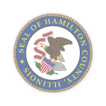 Seal of Hamilon County Illinois (United States) STICKER Vinyl Kiss-Cut Decal 2 Inch Transparent - The Sticker Space