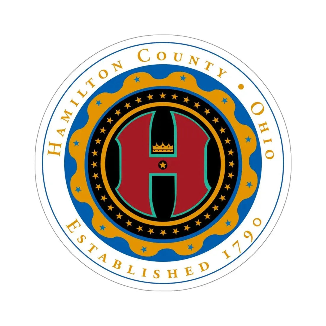 Seal of Hamilton County, Ohio 2 USA STICKER Vinyl Die-Cut Decal 4 Inch - The Sticker Space