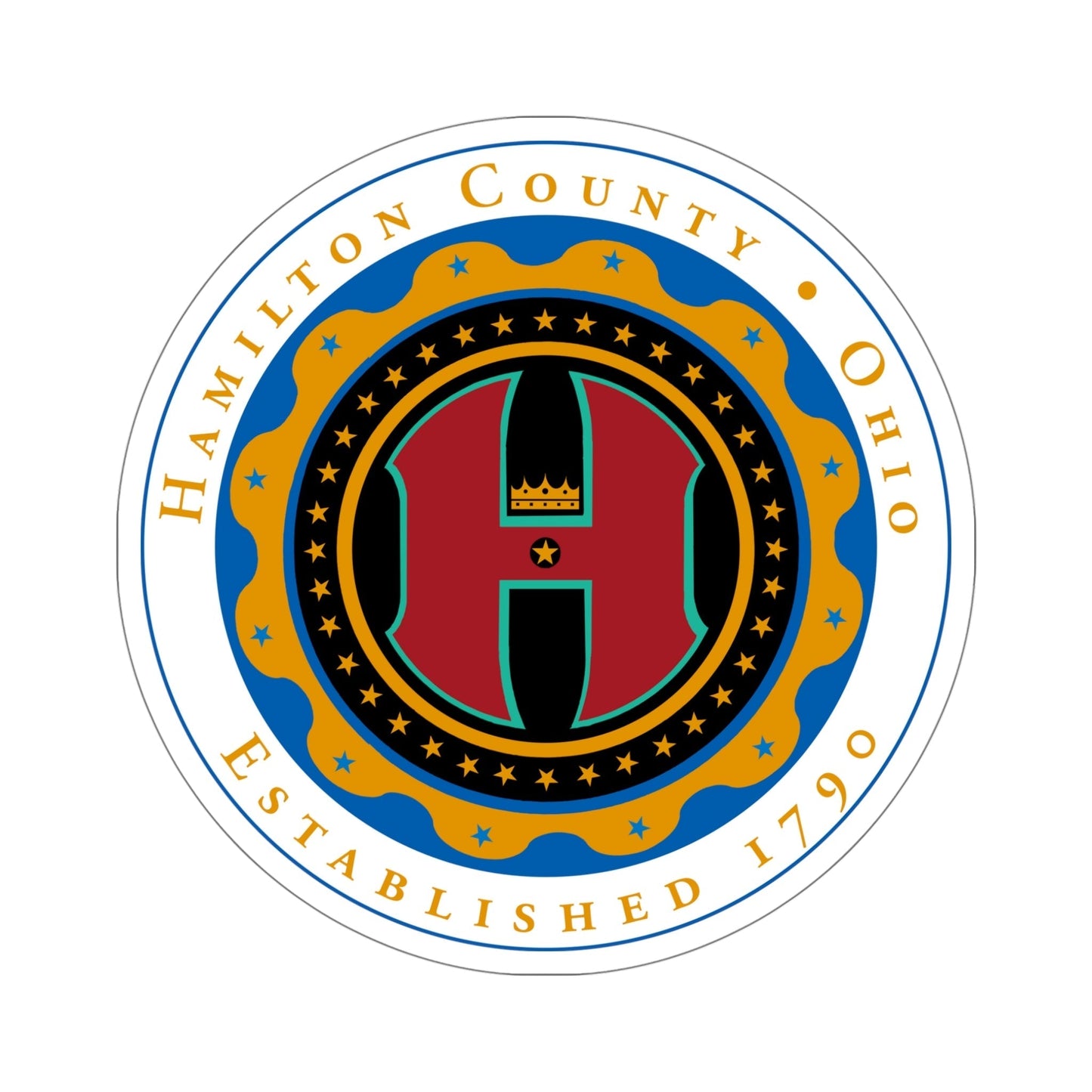 Seal of Hamilton County, Ohio 2 USA STICKER Vinyl Die-Cut Decal-5 Inch-The Sticker Space