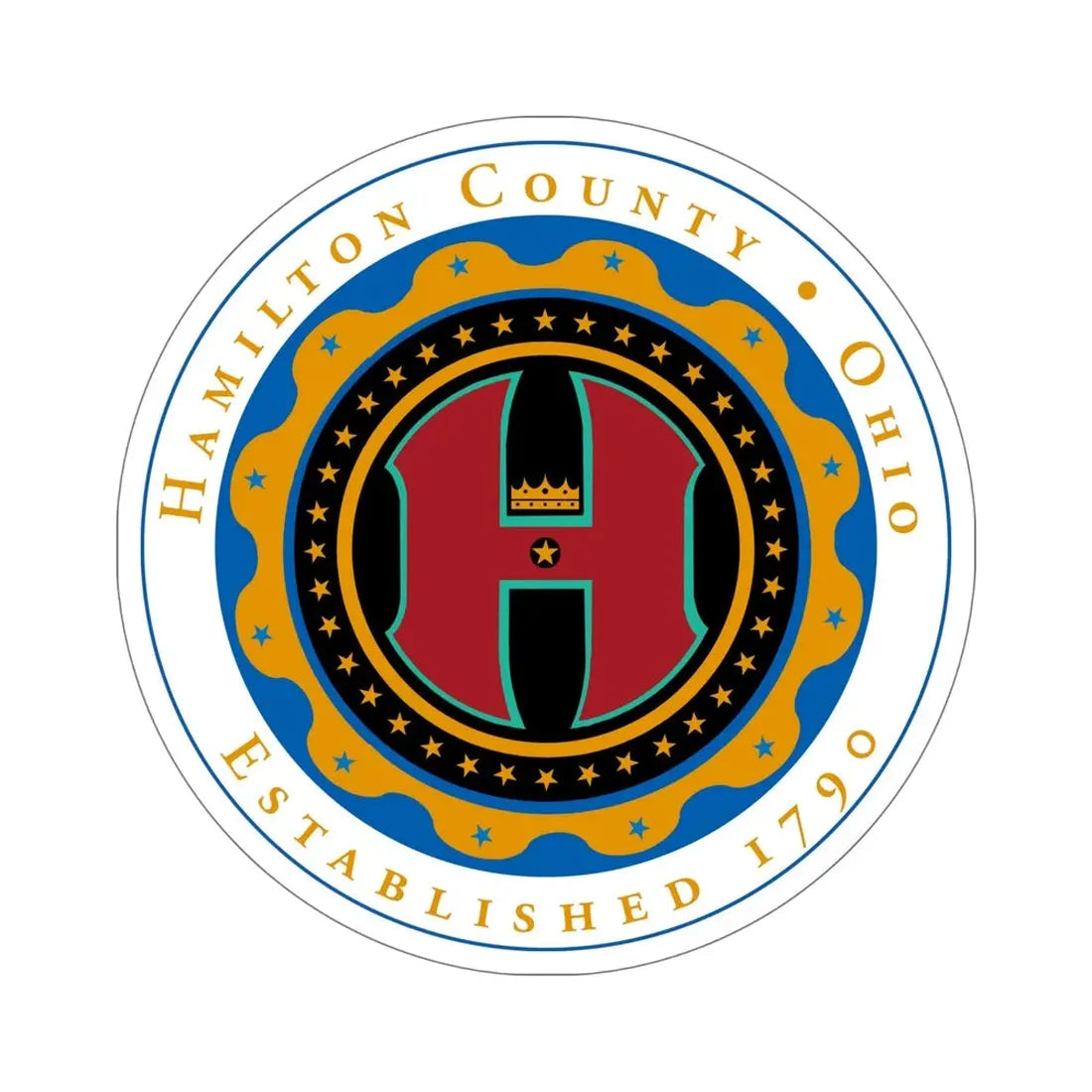 Seal of Hamilton County, Ohio 2 USA STICKER Vinyl Die-Cut Decal 6 Inch - The Sticker Space