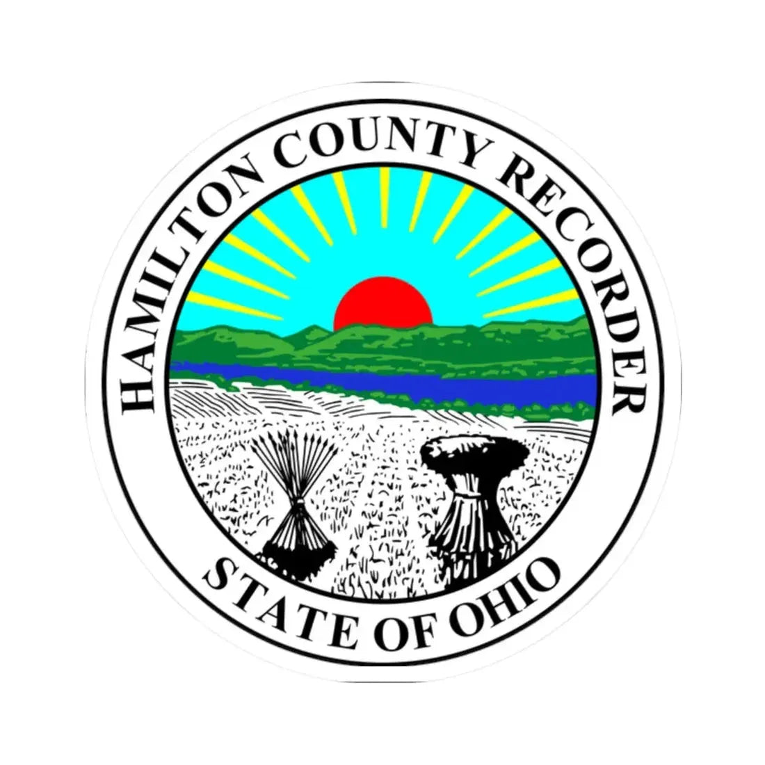 Seal of Hamilton County Ohio Recorder (United States) STICKER Vinyl Kiss-Cut Decal 2 Inch White - The Sticker Space
