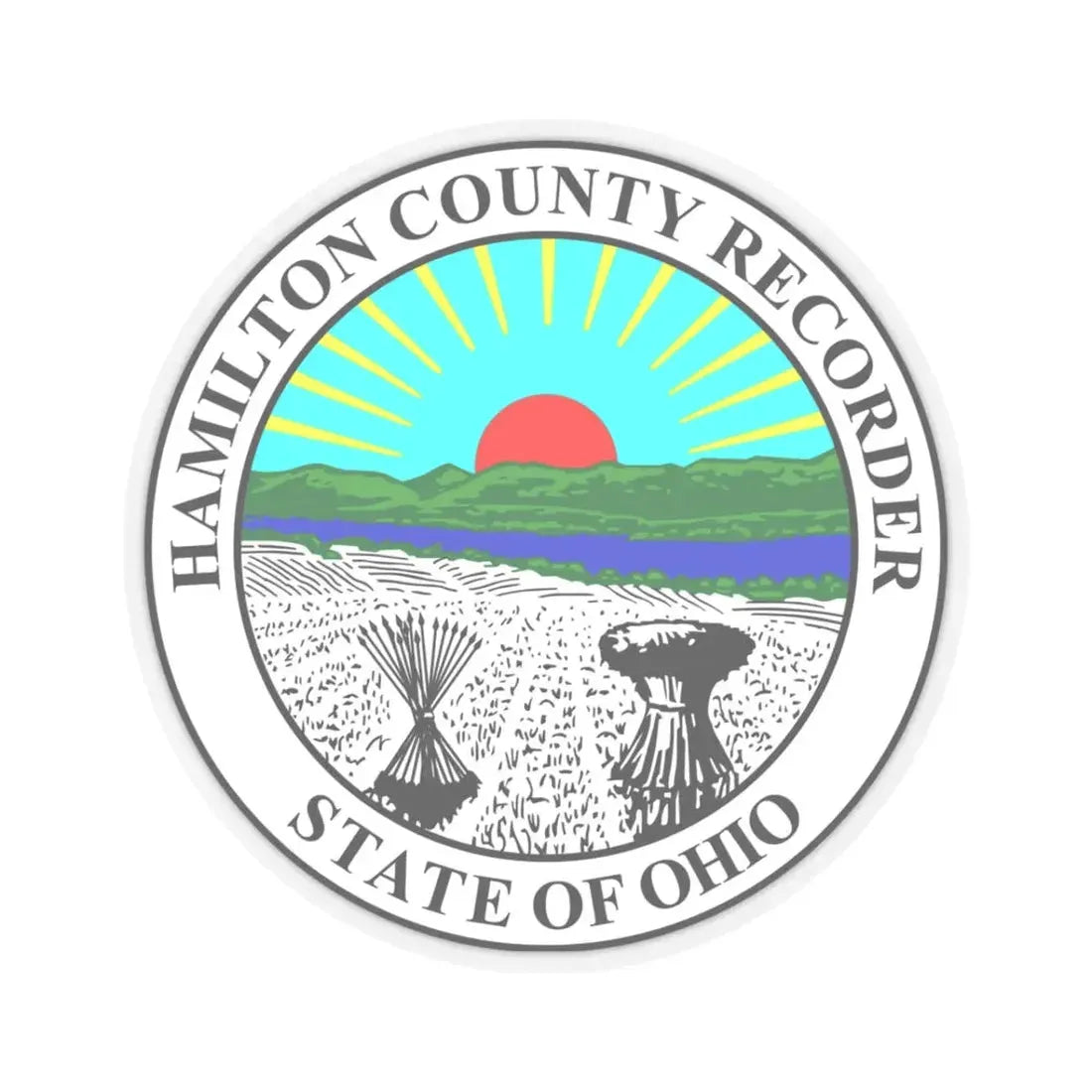 Seal of Hamilton County Ohio Recorder (United States) STICKER Vinyl Kiss-Cut Decal 3 Inch Transparent - The Sticker Space