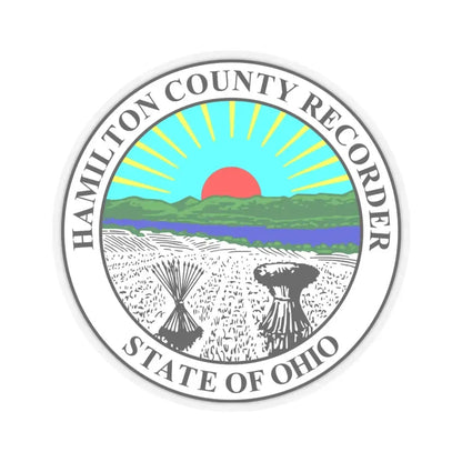 Seal of Hamilton County Ohio Recorder (United States) STICKER Vinyl Kiss-Cut Decal 4 Inch Transparent - The Sticker Space