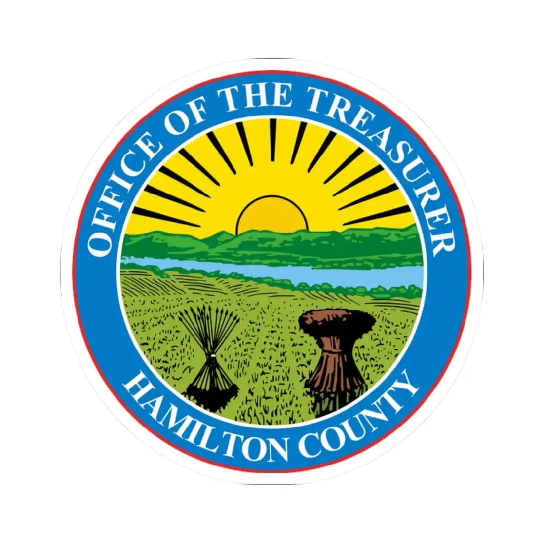 Seal of Hamilton County Ohio Treasurer (United States) STICKER Vinyl Kiss-Cut Decal 2 Inch White - The Sticker Space